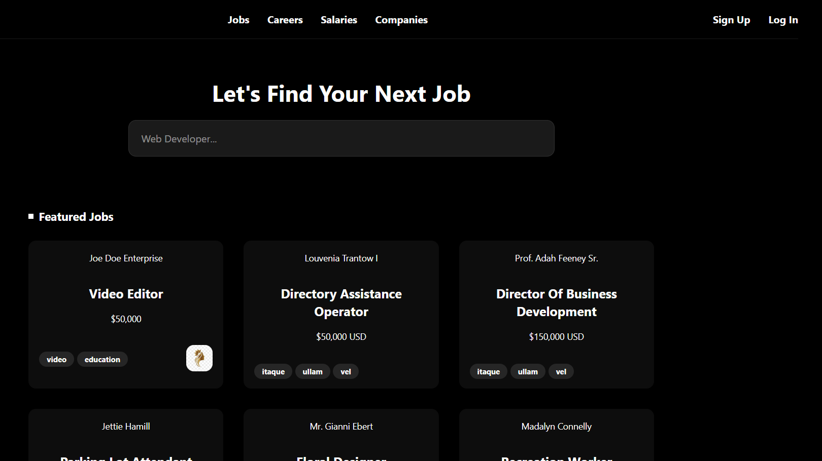 Mock Job Posting Platform